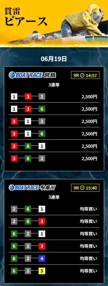 競艇ライトニングのピアース