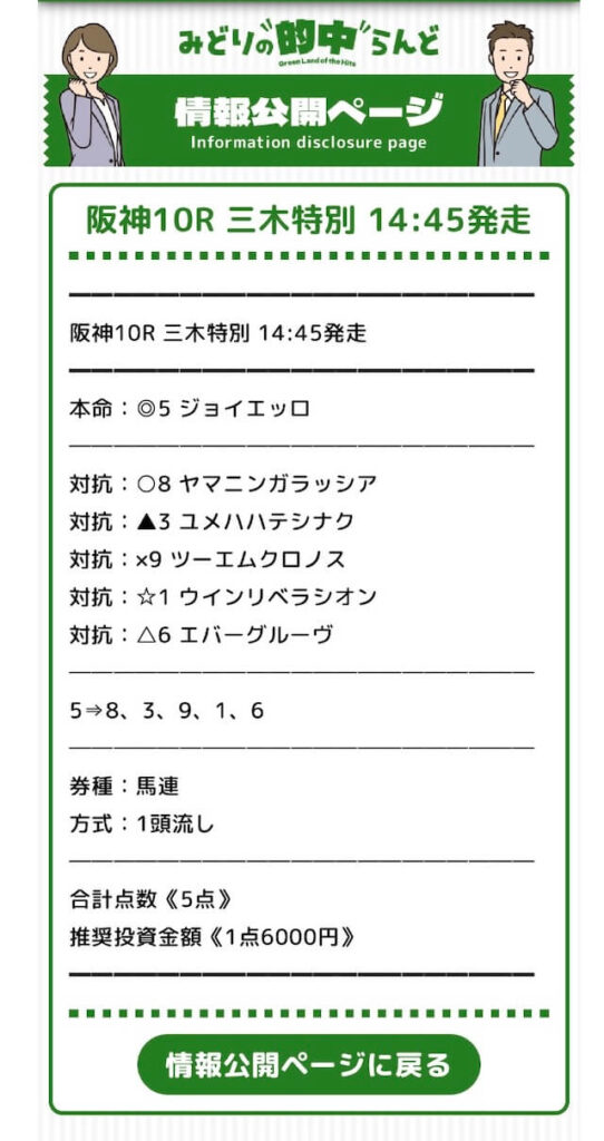 みどりの的中らんどの無料情報